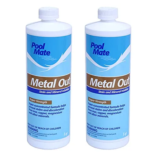 Pool Mate 1-Quart 2-Pack Concentrated Metal Out, Pool Metal Remover