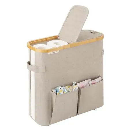 StorageWorks 9-12 Rolls Toilet Paper Storage w/ Dual Flip Lid