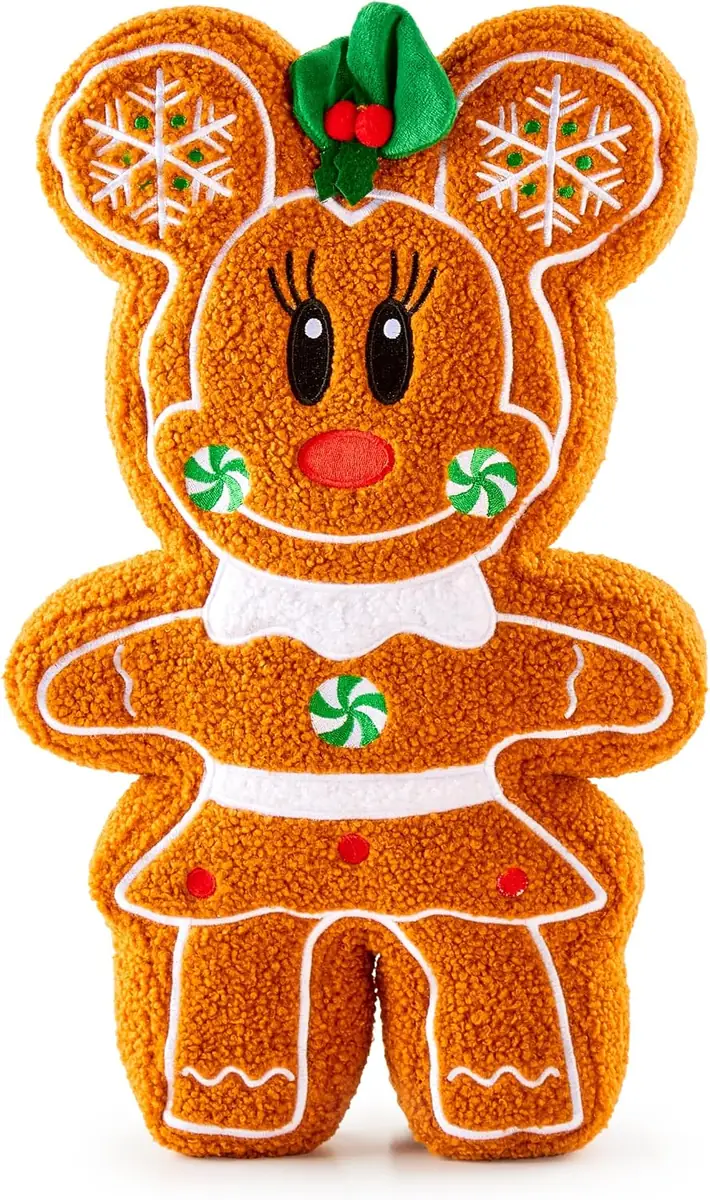 Disney Minnie Mouse Gingerbread Holiday Shaped 16″ Pillow