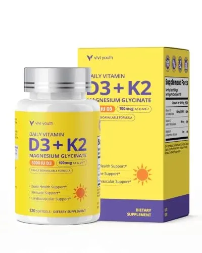 ViViYouth D3 K2 5000IU + Mg Glycinate 4-Month Supply