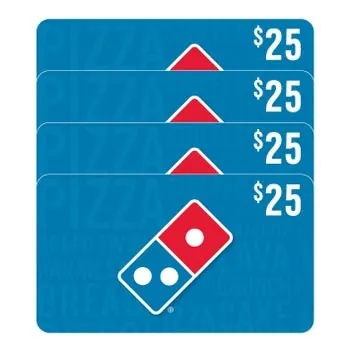 Domino's Four $25 eGift Cards ($100 Value)