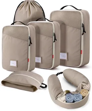 7-Piece BAGSMART Travel Packing Cube Set w/ Neck Pillow