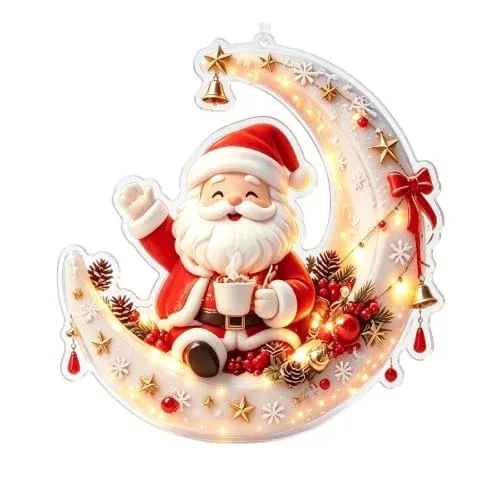 2D Small Santa Christmas Ornament