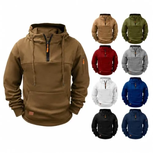 Half Zip Hooded Fleece Sweatshirts