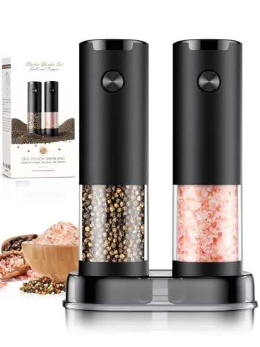 Electric Salt and Pepper Grinder Set Automatic Battery Pepper Mill Shakers Adjustable