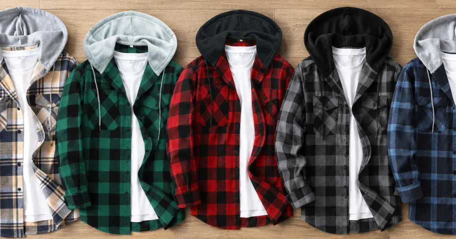 Men’s Flannel Hoodies 5-Pack