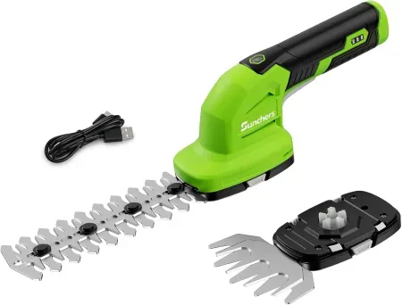 sunchers 7.2V 2-in-1 Cordless Electric Hedge Trimmer