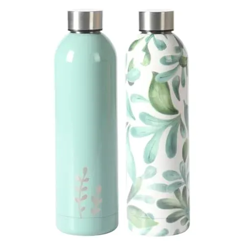 Bloomhouse Lush Forest 2 Pack 25 OZ Insulated Stainless Steel Thermal Water Bottle & Thermos
