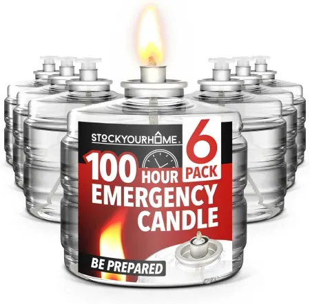 6-Pack Stock Your Home 100-Hour Emergency Candles