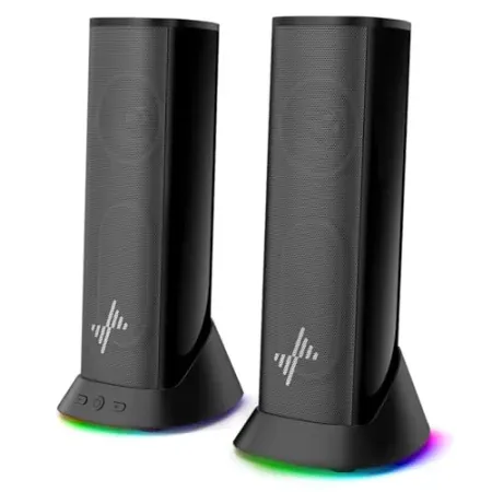 Nylavee Stereo Computer Speakers w/ 9 LED Lighting Modes