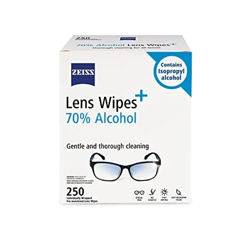 ZEISS Pre-Moistened Lens Cleaning Wipes- 250 Count