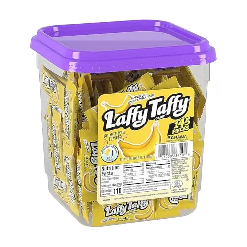Laffy Taffy Candy Jar, Banana, 145 Count