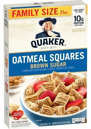 21oz Quaker Oatmeal Squares Breakfast Cereal