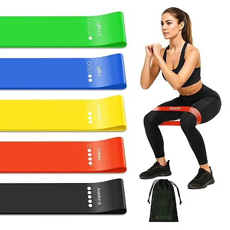5-Pk Viyafit 12" Resistance Loop Bands Set w/ Carry Bag