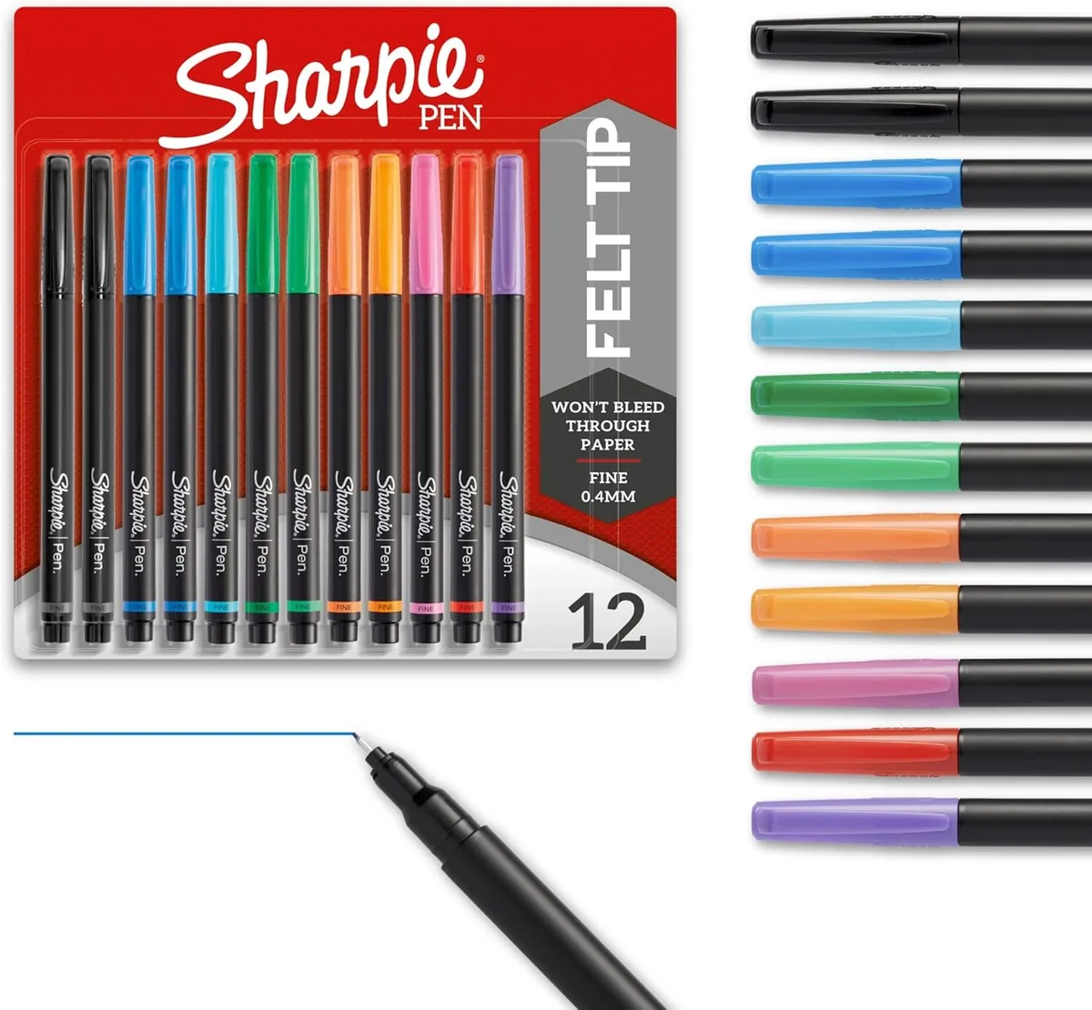 Sharpie Fine Point Felt Tip Pens 12 Pack