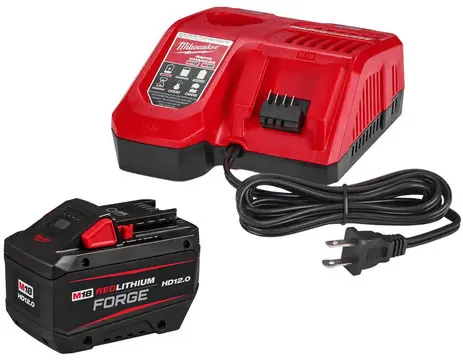 Milwaukee M18 HD 12 Ah Lithium-Ion Battery and Charger 2 pc