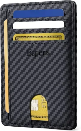 Espera Slim Minimalist RFID Blocking Front Pocket Wallet w/ 8 Card Slots