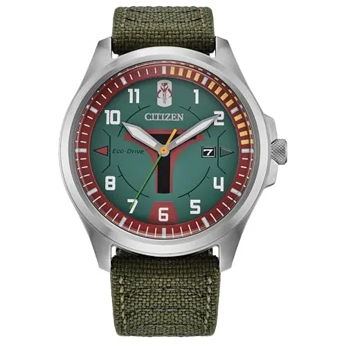 CITIZEN Men's Eco-Drive Boba Fett 44mm Stainless Steel AW1418-06W