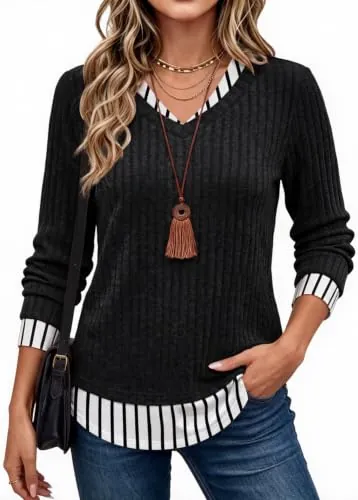 Casual 2-in-1 Layered Tunic Tops