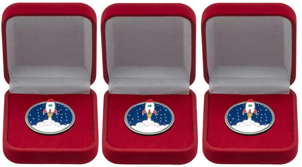 Velvet Pin Display Box Case for Gift Badges 3-Pack