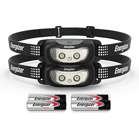 2-Pk Energizer Universal+ 100 Lumen LED IPX4 Headlamps (Black)