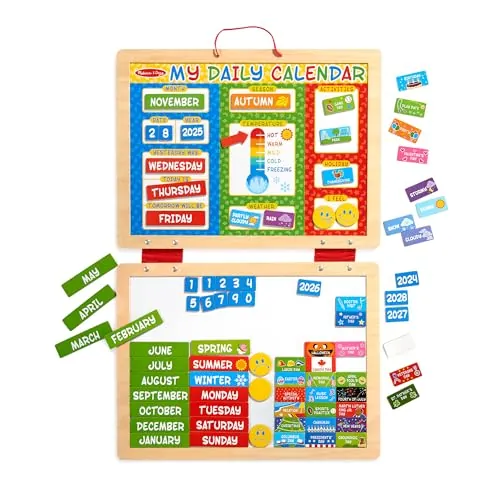 Melissa & Doug My First Daily Magnetic Calendar Wooden Play Set