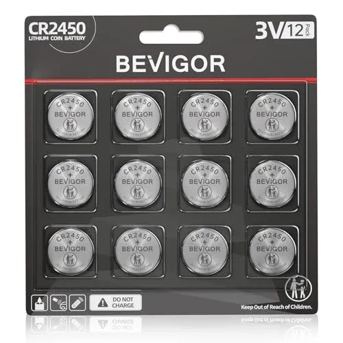 BEVIGOR CR2450 Lithium 3V Coin Battery