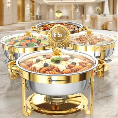 4-Pack 6.5-Quart WARMOUNTS Chafing Dishes for Buffet