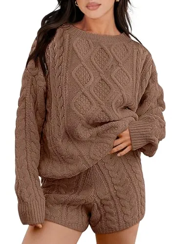 Anrabess 2 Piece Sweater Short Set