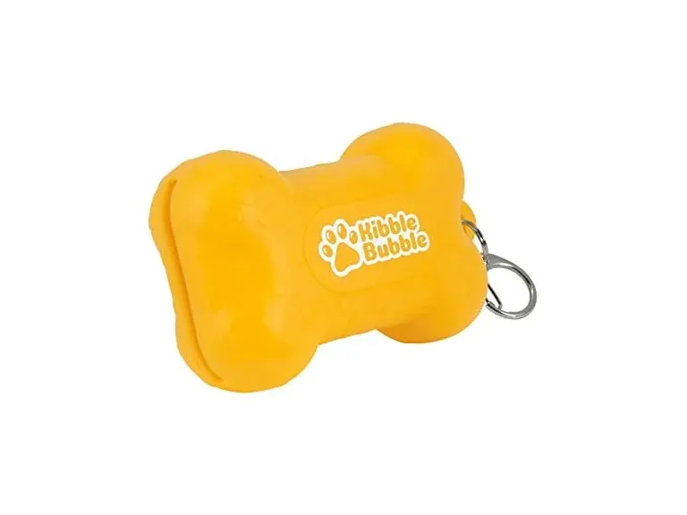 Kibble Bubble Silicone Dog Treat Pouch (Yellow Bone)