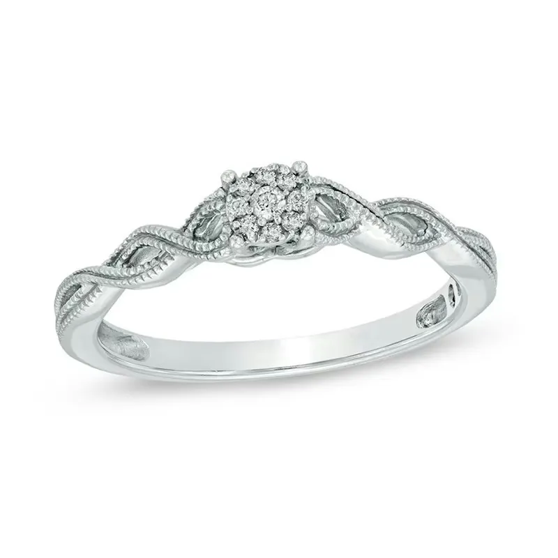 Zales Cherished Promise Collection 1/20 ct. t.w. Diamond Cluster Ring