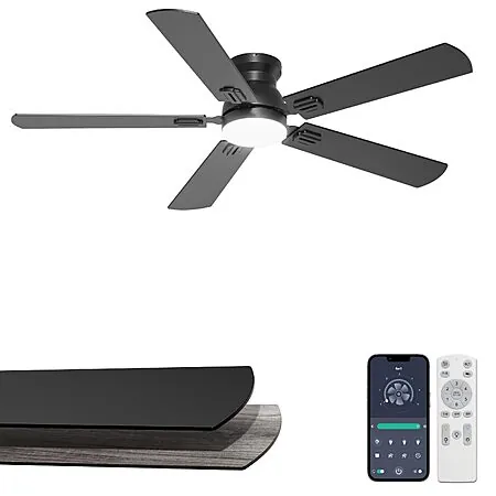 Prime Members: 52" Phylluz Flush Mount Ceiling Fan w/ Dimmable LED Light