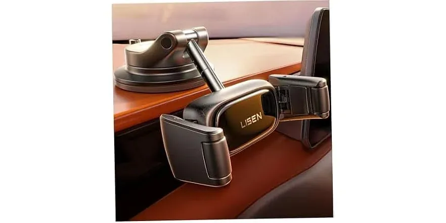 LISEN Suction Phone Mount for Car [Ultra Suction & Less Fuss]