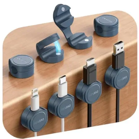 Flylead 8-Pack Silicone Cord Organizer Magnetic Cable Clips