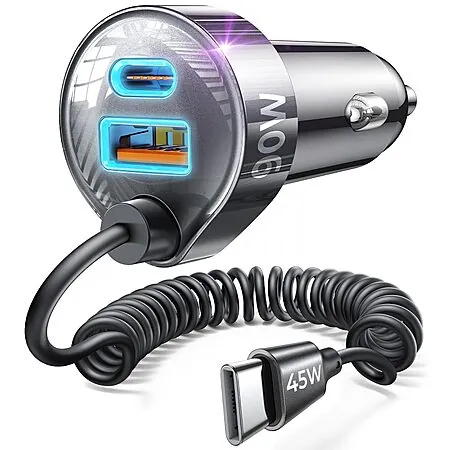 Lisen 90W 3-Port USB-C Car Charger w/ 60" Coiled Cord