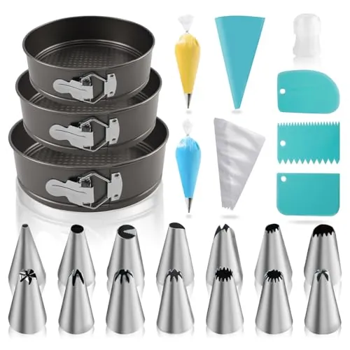 Yumatouch 122PCs Cake Pan Sets for Baking, 7/8/9 Inch Round Cake Pans