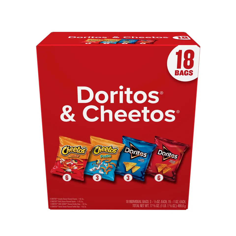 Frito Lay Doritos & Cheetos Snack Chips Mix Variety Pack, 18 Pack
