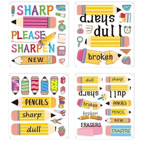 Cute Yellow Pencil Stickers 96-Piece
