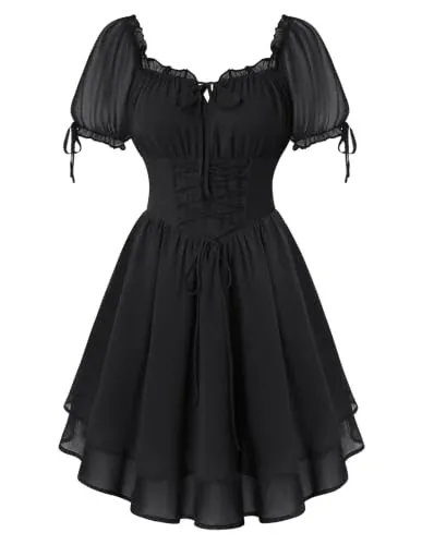 Scarlet Darkness Women's Off-Shoulder Renaissance Mini Dress