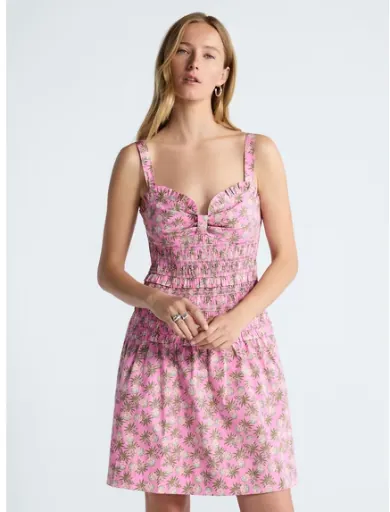Free Assembly Women's Tiered Smocked Mini Dress, M/L