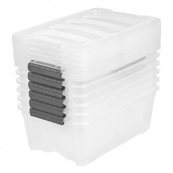 IRIS 12.9-Quart Buckle Up Storage Bin, 6-Pack