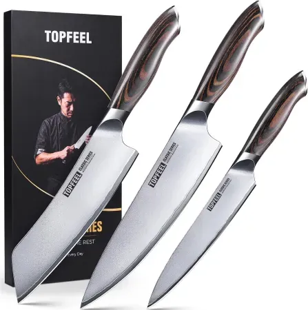 3-Piece Topfeel Japanese Kitchen Knife Set