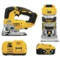 Dewalt 20V MAX XR Brushless Lithium-Ion Cordless Jig Saw and Compact Router Woodworking Combo Kit (5 Ah)
