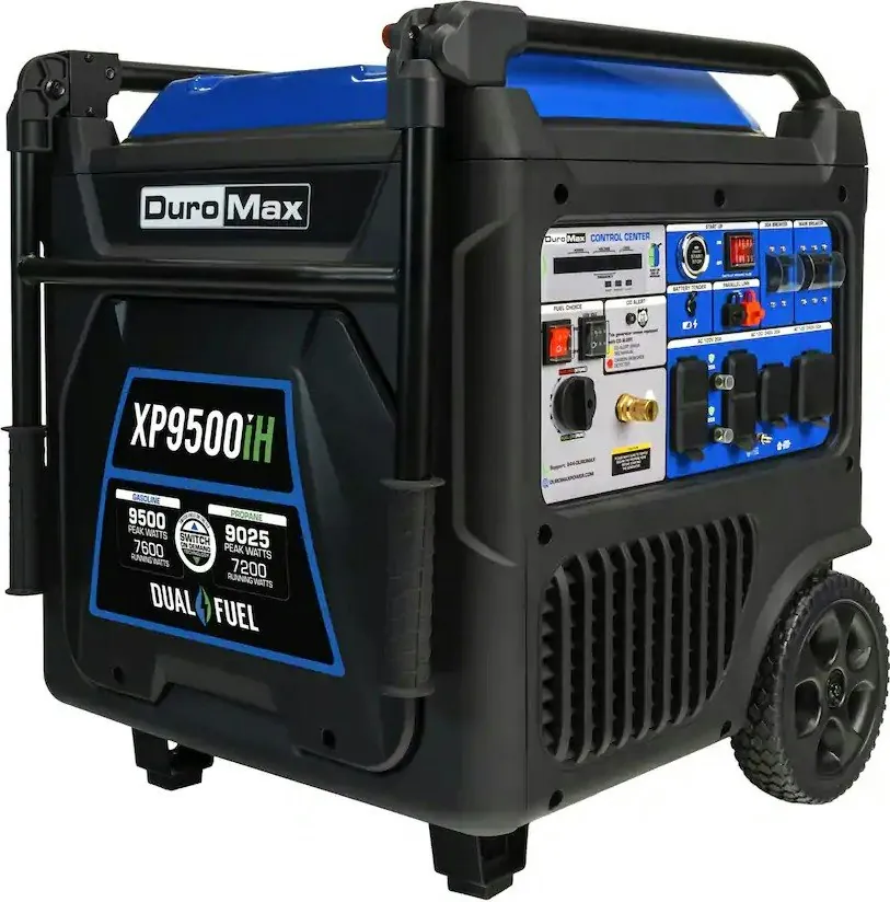 DuroMax XP9500iH 9,500-Watt Portable Dual Fuel Inverter Generator