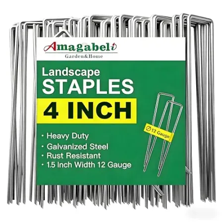 50-Pack Amagabeli Garden & Home 4" Galvanized Landscape Staples