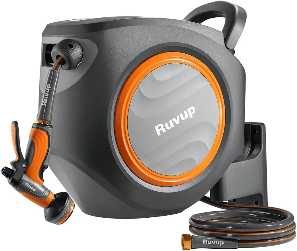Ruvup 1/2" x 150-Foot Retractable Garden Hose Reel