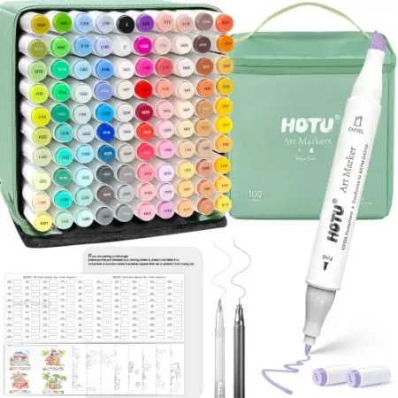 111-Piece HOTU 8-in-1 Alcohol Markers Set