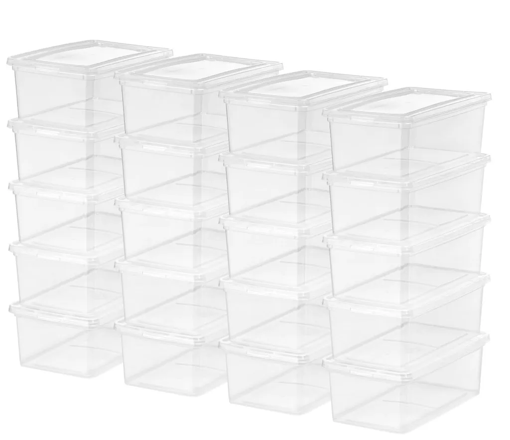 Inspired Essentials 5-Quart Plastic Storage Bins w/ Lids 20-Pack