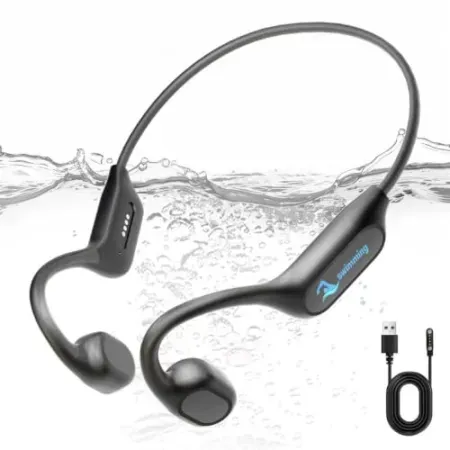 Tevese Bone Conduction Bluetooth 6.0 IPX8 Waterproof 32G MP3 Swimming Headphones