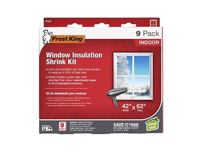 Frost King Indoor Shrink Window Kit 42 62-Inch 9-Pack
